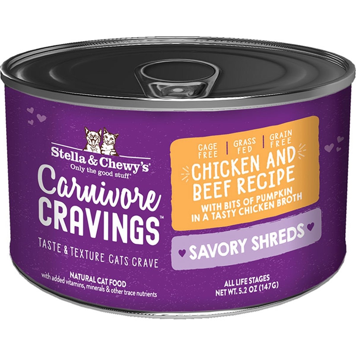 Stella and Chewys Cat Carnivore Cravings Shred Chicken and Beef 5.2oz. (Case of 24) - Pets Perfect