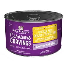 Stella & Chewy's Carnivore Cravings Shredded Wet Cat Food - Chicken & Liver, 5.2 oz each, Case of 24
