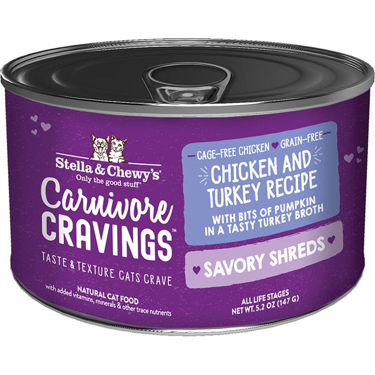 Stella and Chewys Cat Carnivore Cravings Shred Chicken and Turkey 5.2oz. (Case of 24) - Pets Perfect