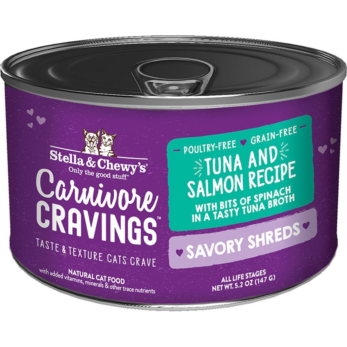 Stella and Chewys Cat Carnivore Cravings Shred Tuna and Salmon 5.2oz. (Case of 24) - Pets Perfect