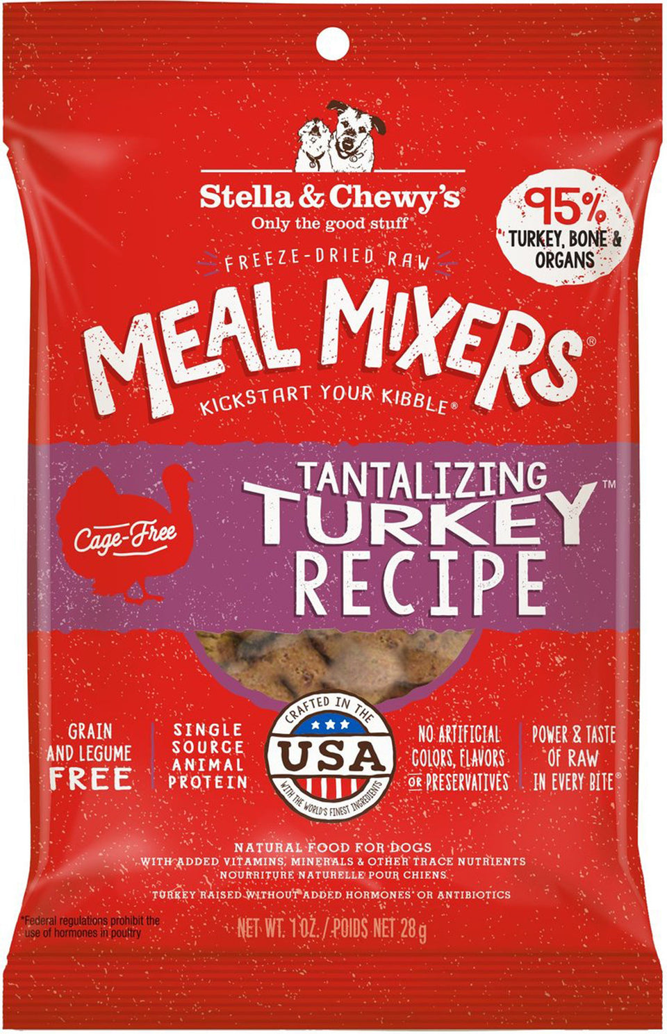 Stella And Chewys Dog Freeze Dried Meal Mixer Tantalizing Turkey 1oz. (Case Of 8)