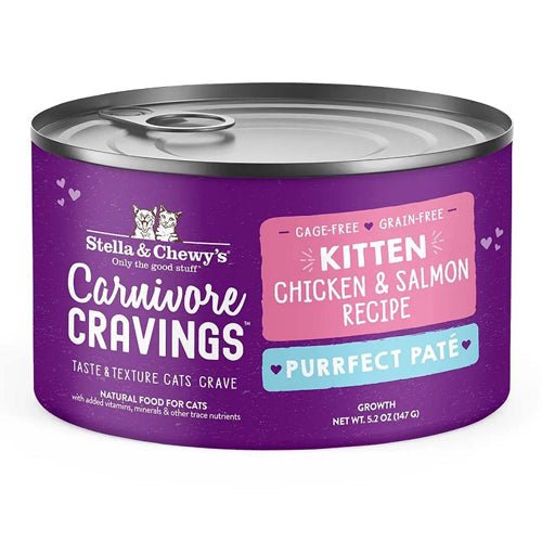 Stella and Chewys Cat Carnivore Cravings Purrfect Pate Kitten Chicken and Salmon 5.2oz. (Case of 24) - Pets Perfect