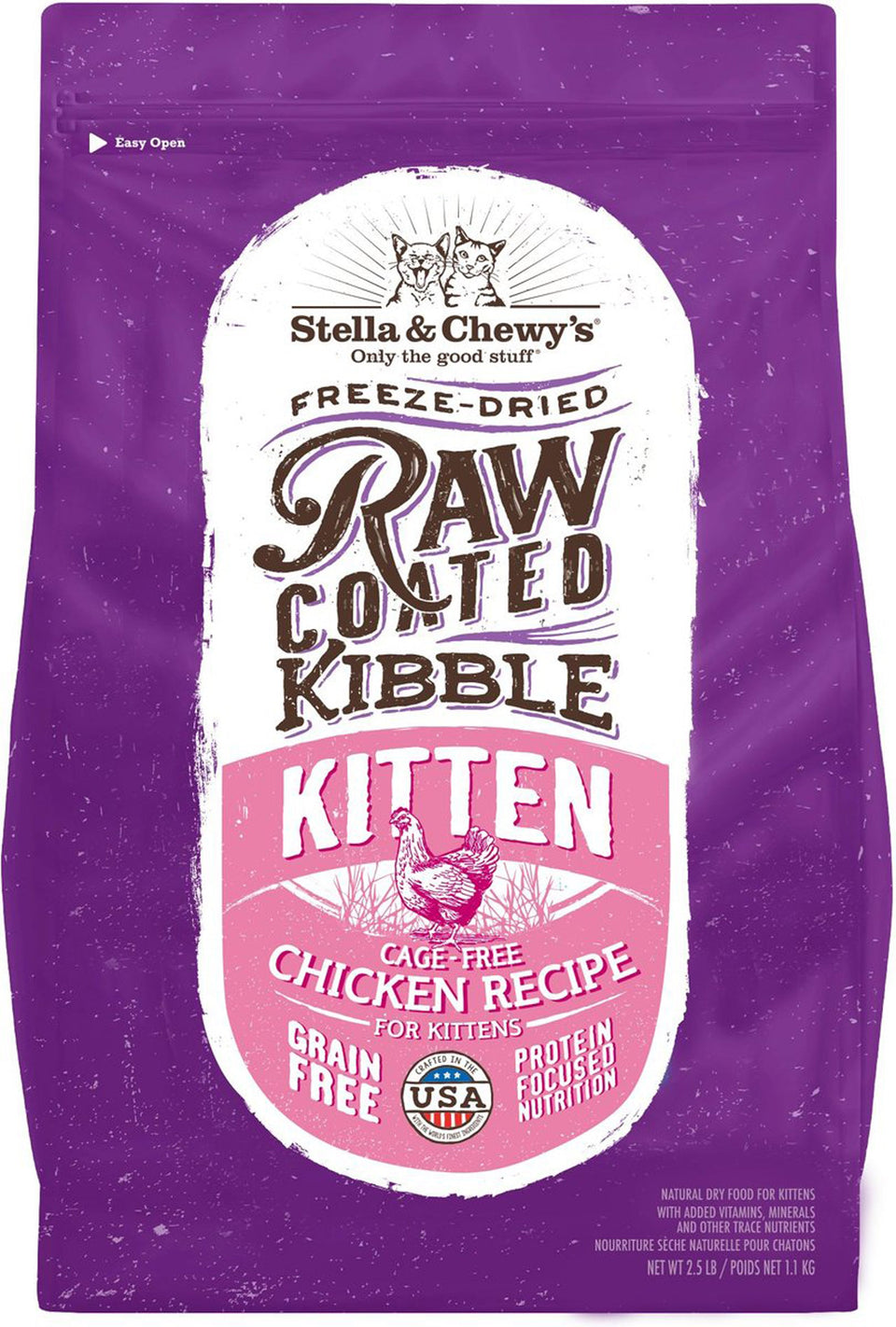 Stella & Chewy's Cat Raw Coated Kitten Cage Free Chicken 2.5 lb**