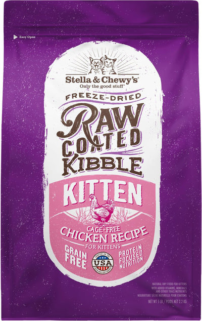 Stella & Chewy's Raw Coated Cage-Free Chicken Kitten Dry Cat Food, 5 lb