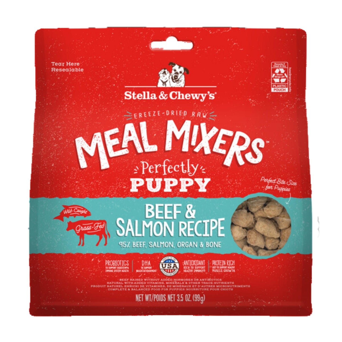 Stella & Chewy's Dog Freeze-Dried Mixer Puppy Beef and Salmon 3.5 oz