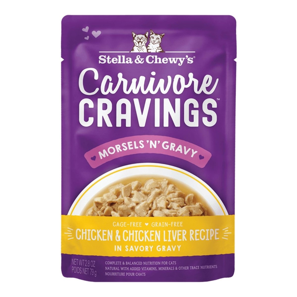 Stella and Chewys Carnivore Cravings MorselsNGravy Chicken and Chicken Liver Recipe 2.8oz. (Case of 24) - Pets Perfect