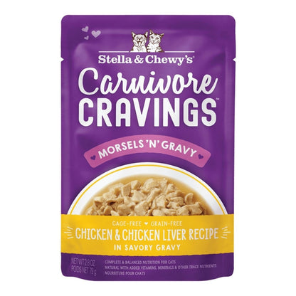 Stella and Chewys Carnivore Cravings MorselsNGravy Chicken and Chicken Liver Recipe 2.8oz. (Case of 24) - Pets Perfect