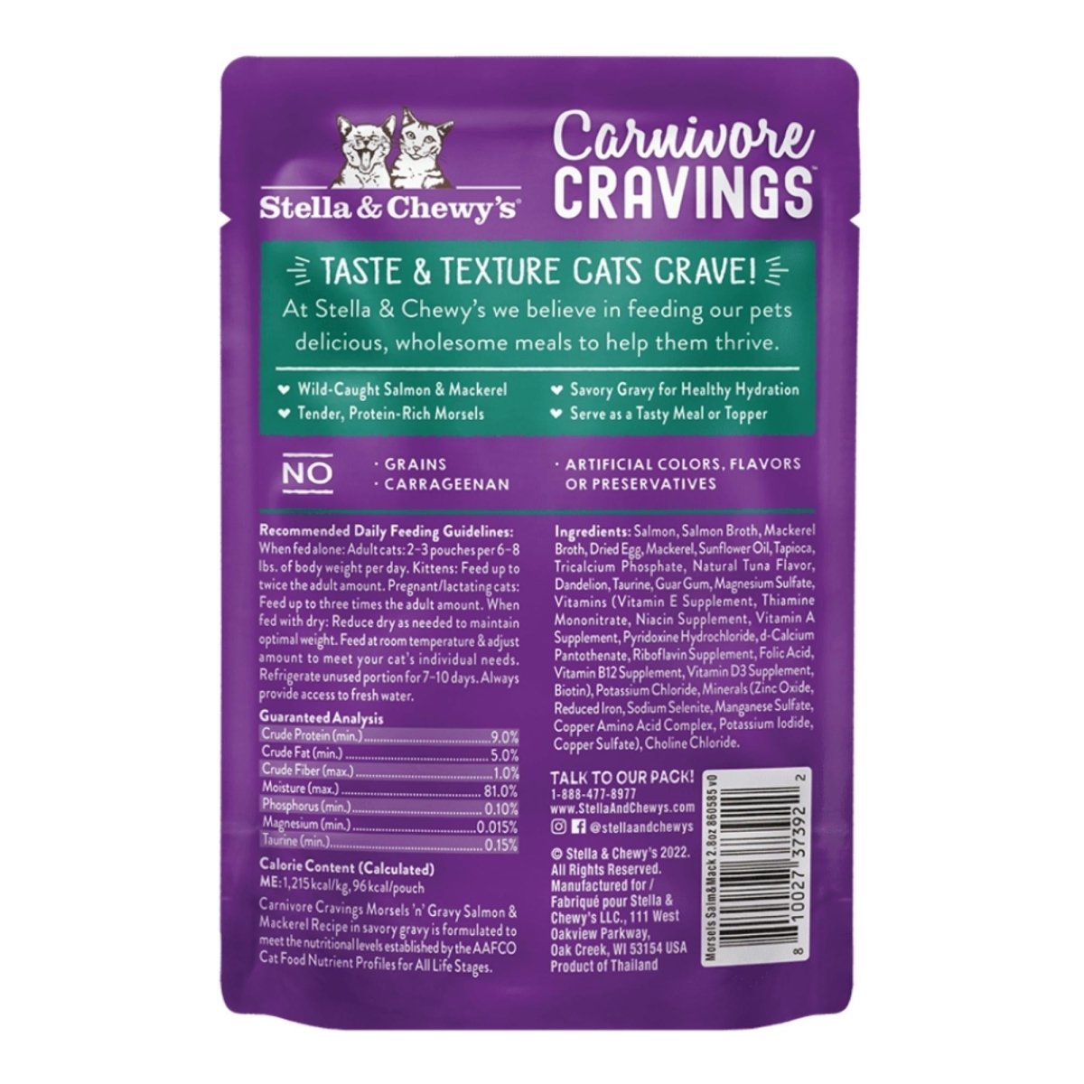 Stella and Chewys Carnivore Cravings MorselsNGravy Salmon and Mackerel Recipe 2.8oz. (Case of 24) - Pets Perfect