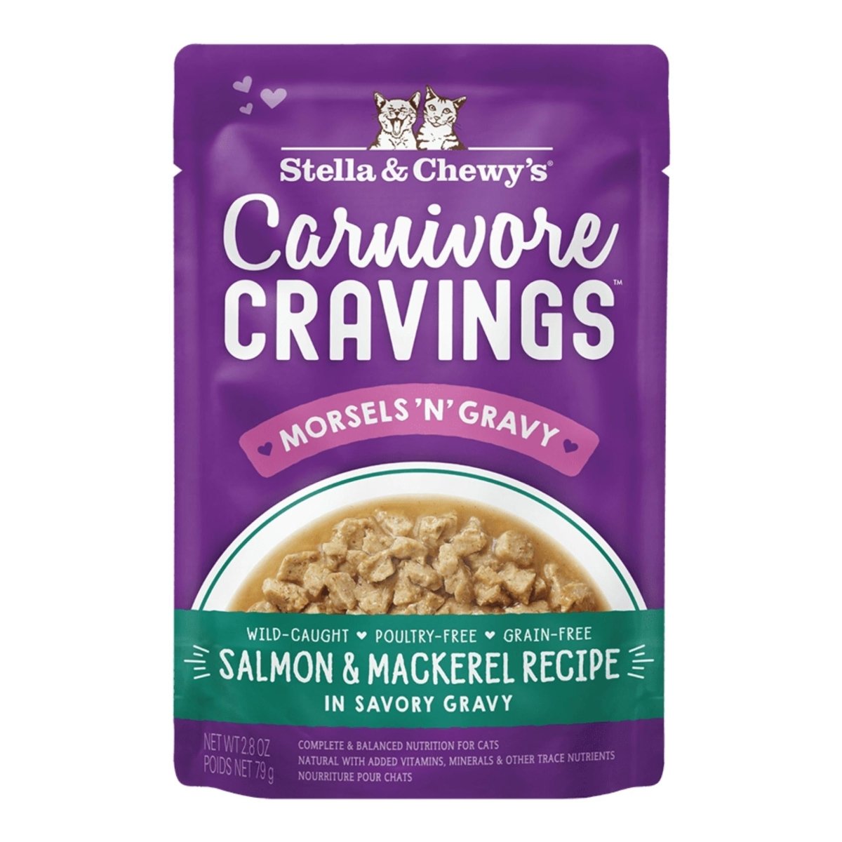 Stella and Chewys Carnivore Cravings MorselsNGravy Salmon and Mackerel Recipe 2.8oz. (Case of 24) - Pets Perfect