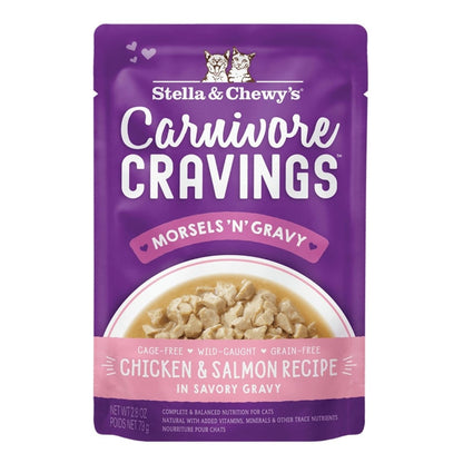 Stella and Chewys Carnivore Cravings MorselsNGravy Chicken and Salmon Recipe 2.8oz. (Case of 24) - Pets Perfect