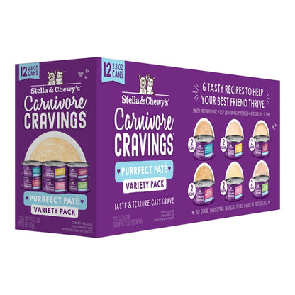 Stella and Chewys Cat Carnivore Purrfect Pate Variety Pack 2.8oz. (Case of 24) - Pets Perfect