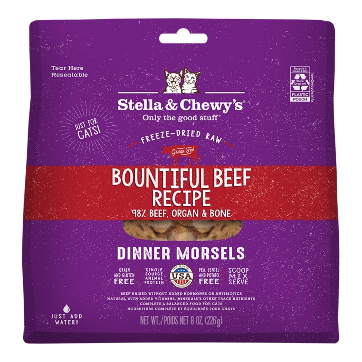 Stella and Chewys Bountiful Beef Freeze - Dried Raw Dinner Morsels 8oz. - Pets Perfect