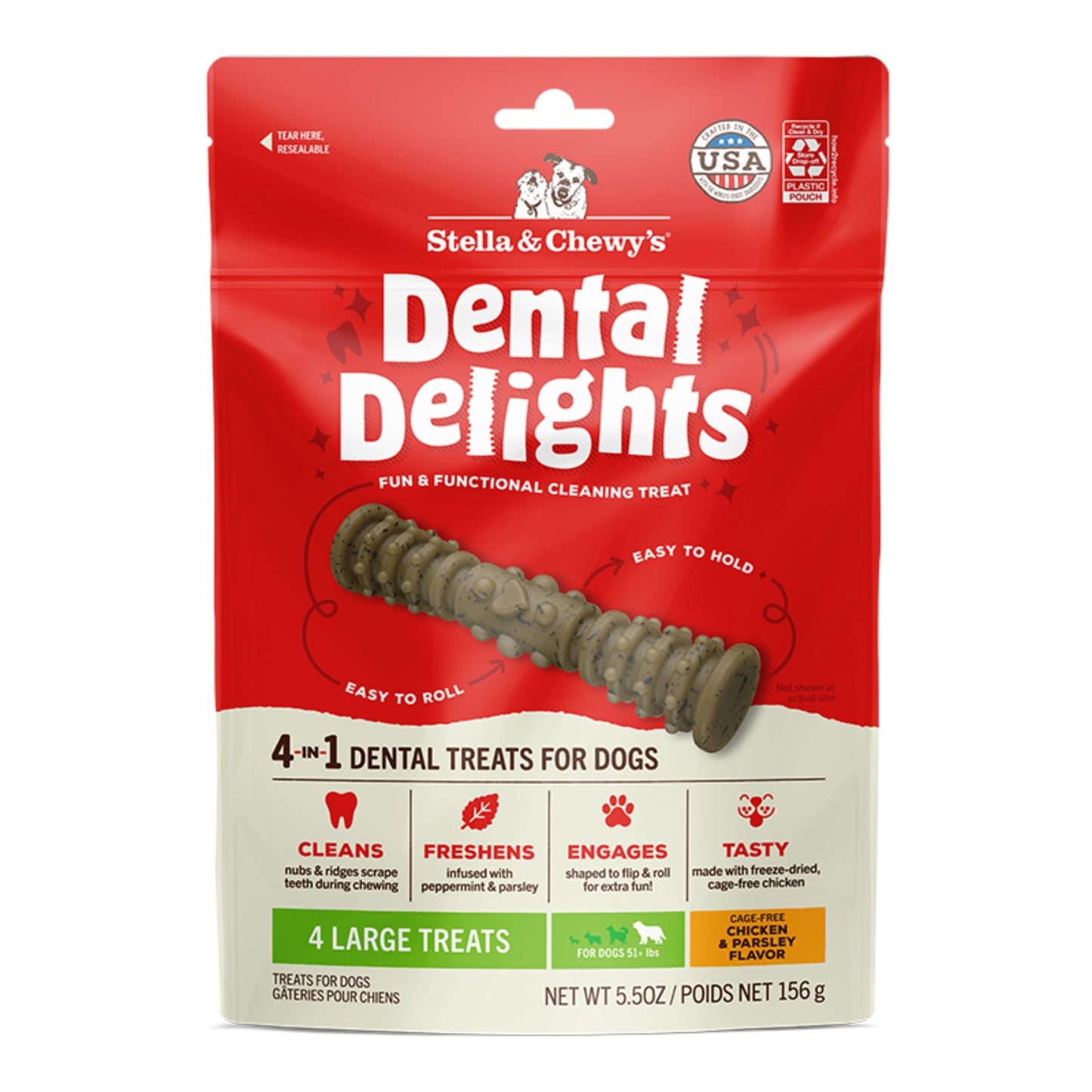 Stella & Chewy's Dog Dental Delights Large 4 ct
