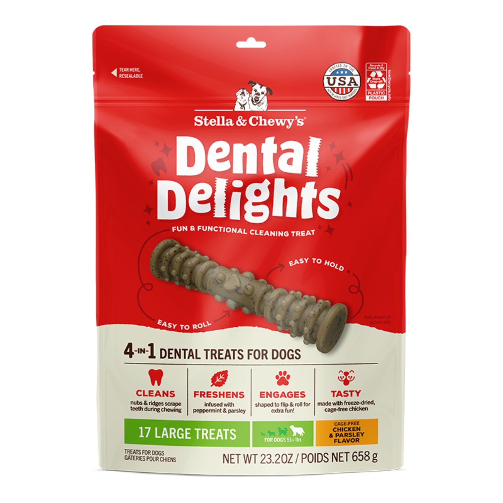 Stella & Chewy's Dog Dental Delights Large 17 ct