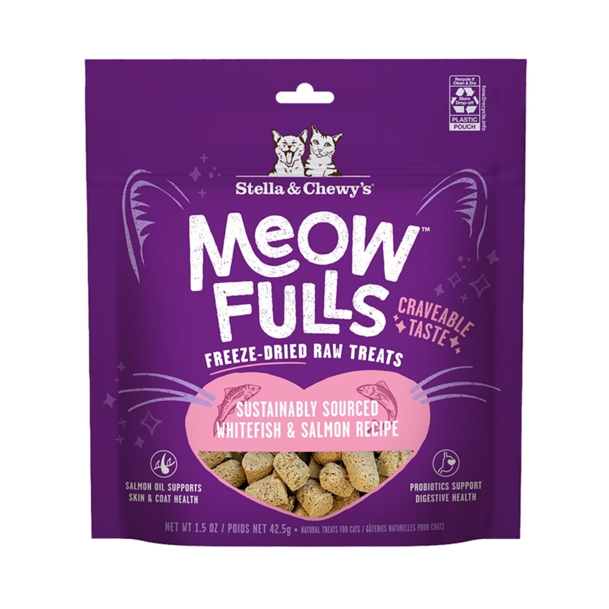 Stella & Chewys Cat Meowfulls Freeze Dried Treat Whitefish & Salmon 1.5oz. - Pets Perfect