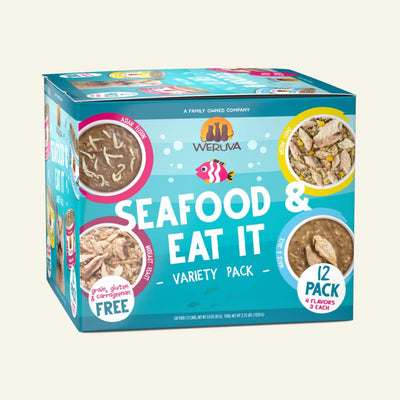 Weruva Seafood and Eat It Wet Cat Food Variety Pack 3 oz Pouches 12 ct