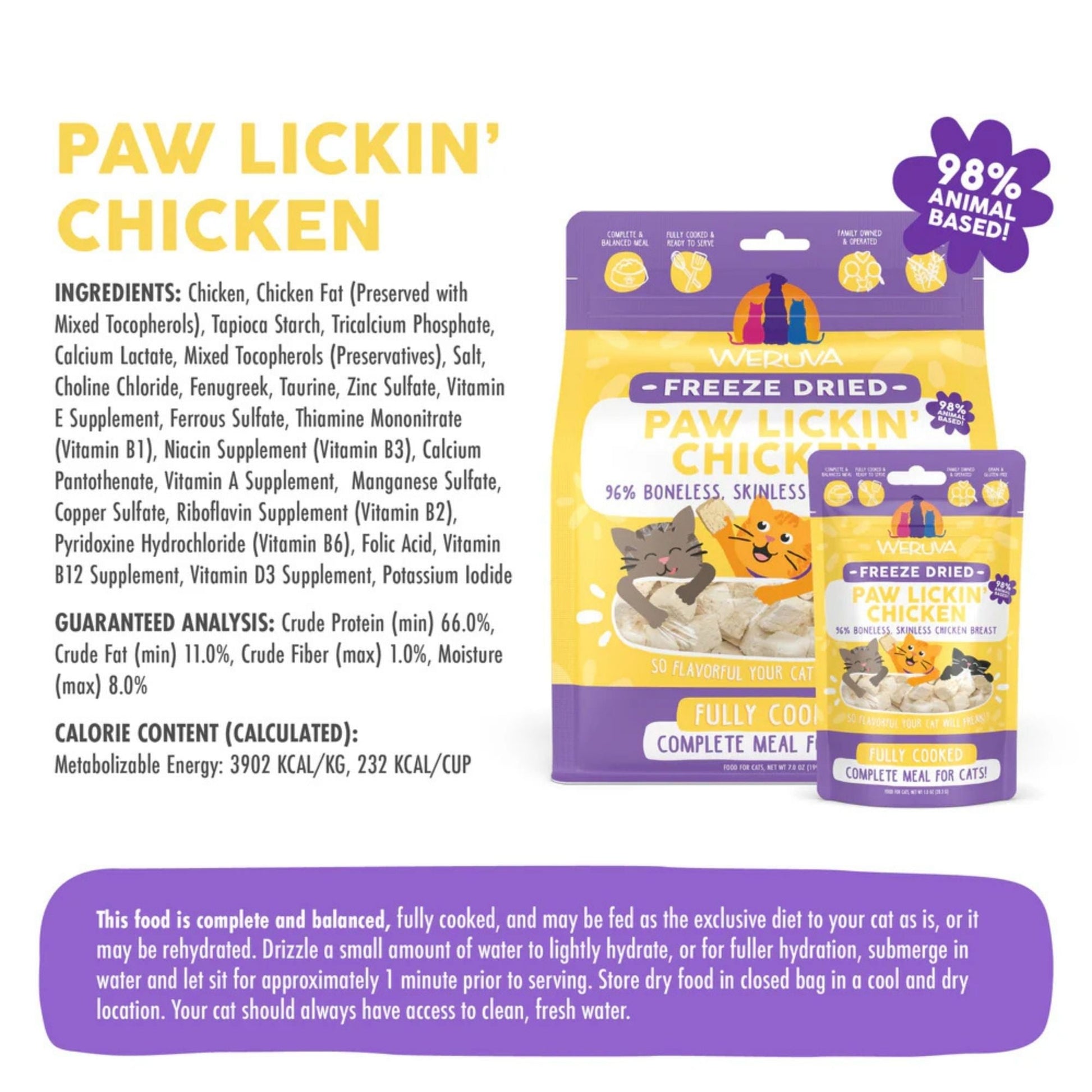 Weruva Cat Freeze-Dried Paw Lickin' Chicken, 1 oz, view 2