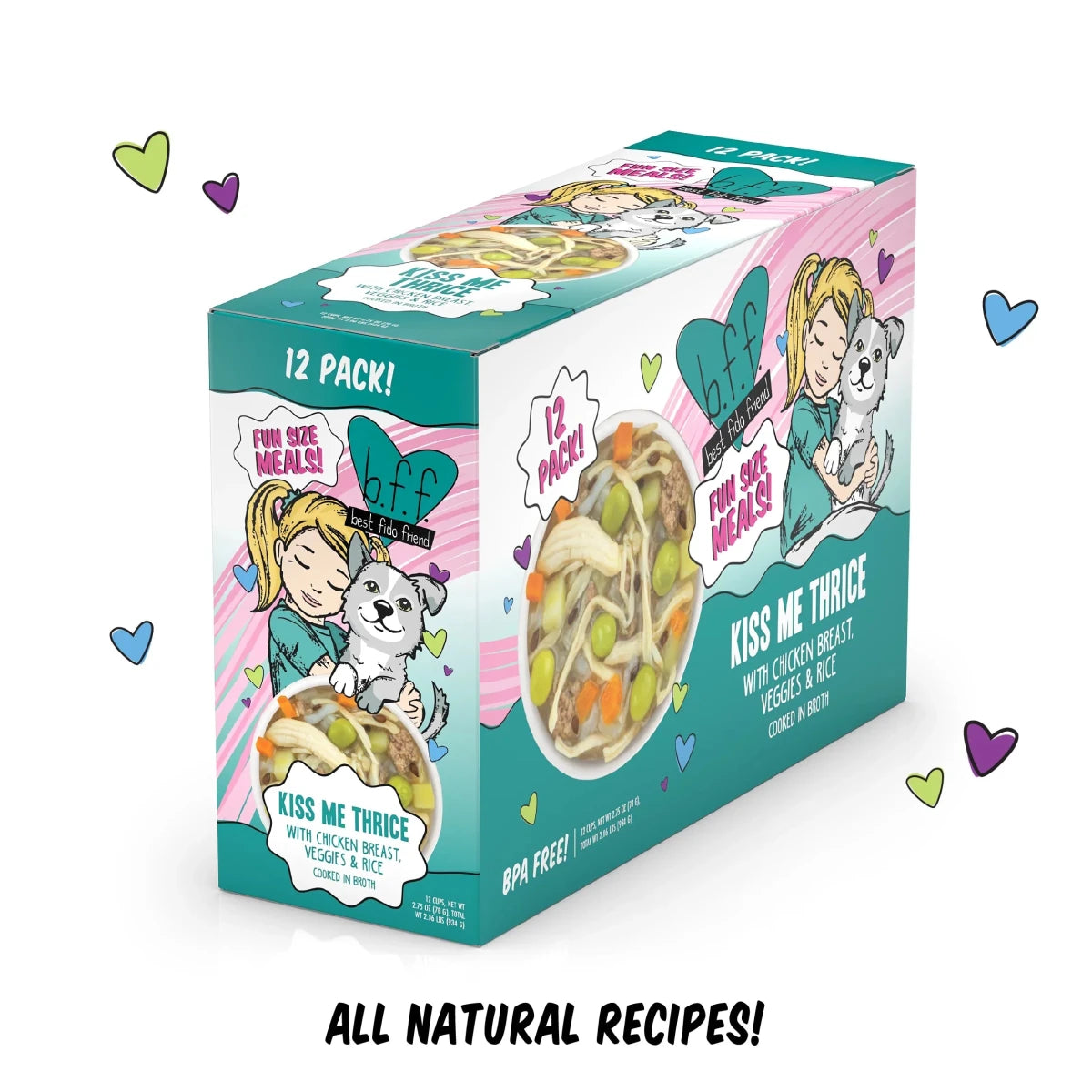 BFF Kiss Me Thrice Chicken Veggies and Rice Wet Dog Food 2.7oz Cups (Case of 12) - Pets Perfect