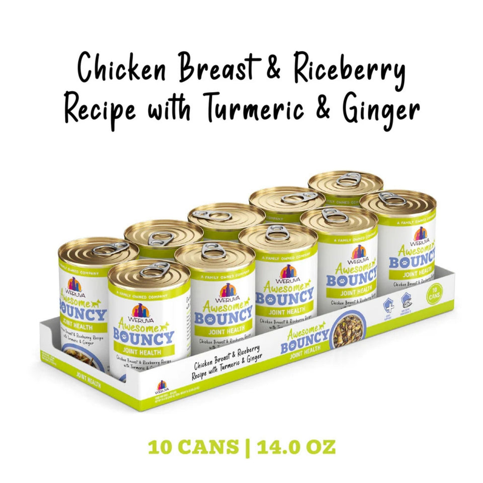 Weruva Dog Bouncy Chicken & Rice 14oz.  (Case of 10)