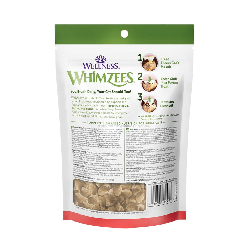 Whimzees Cat Dental Cat Treat Chicken Salmon 4.5 oz