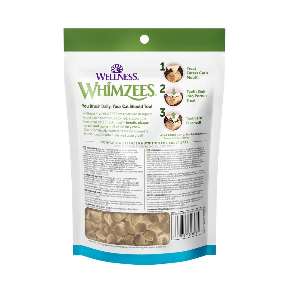 Whimzees Cat Dental Cat Treat Chicken Tuna 4.5 oz