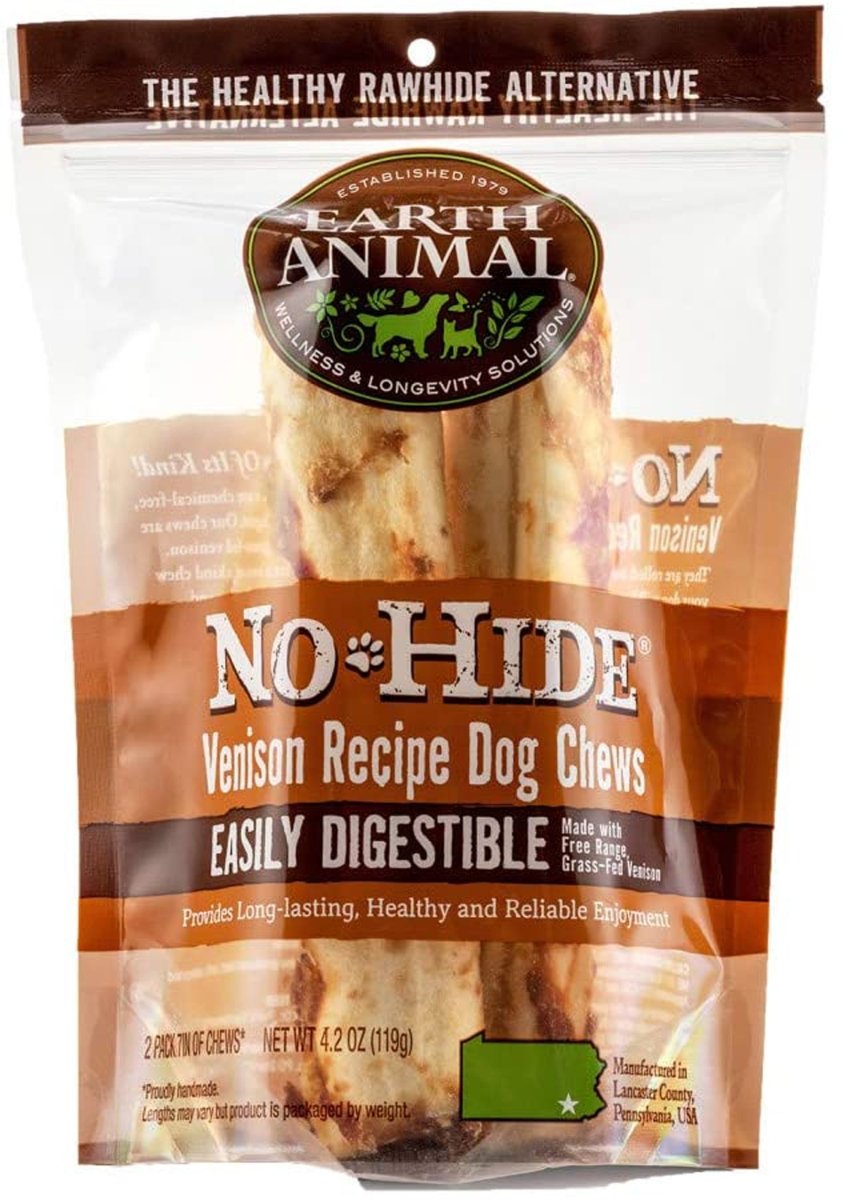 Earth Animal No - Hide – Rawhide - Free Venison Chew 11" | 2 - Count - Pets Perfect