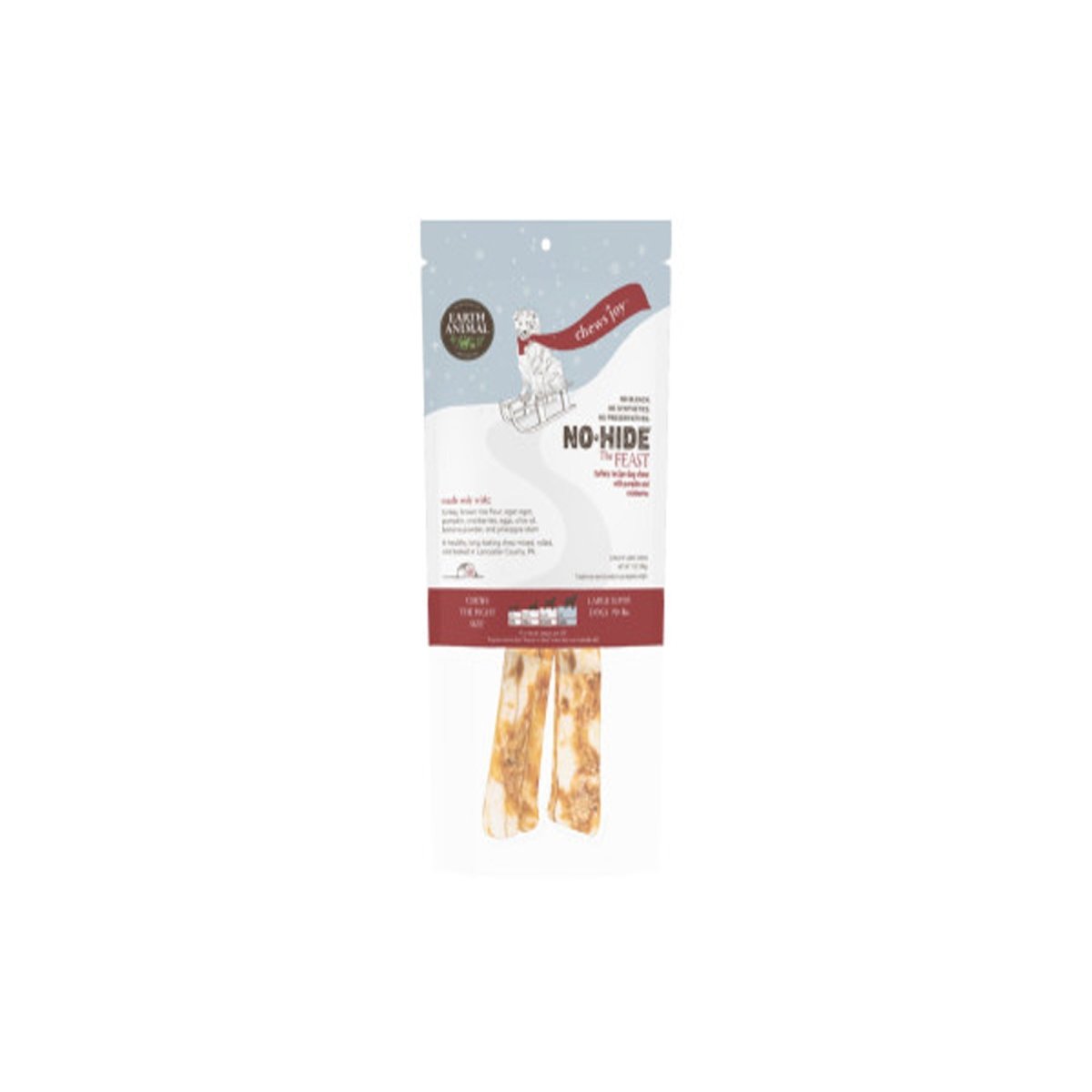 Earth Animal No - Hide – Long - Lasting 11" Organic Turkey Chew | 2 Count - Pets Perfect