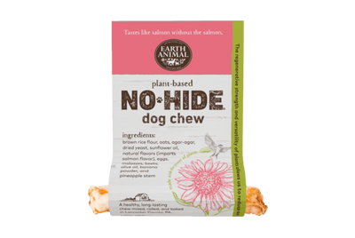 Earth Animal No-Hide Small Vegan Salmon Dog Chew - Rawhide-Free, 24 ct