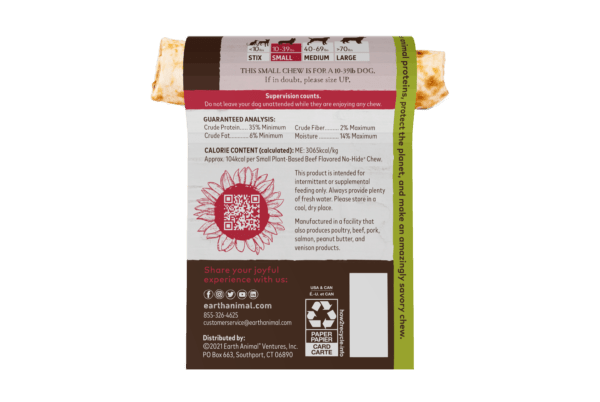 Earth Animal – Long - Lasting Vegan Salmon Dog Chew Small | Case of 24 - Pets Perfect