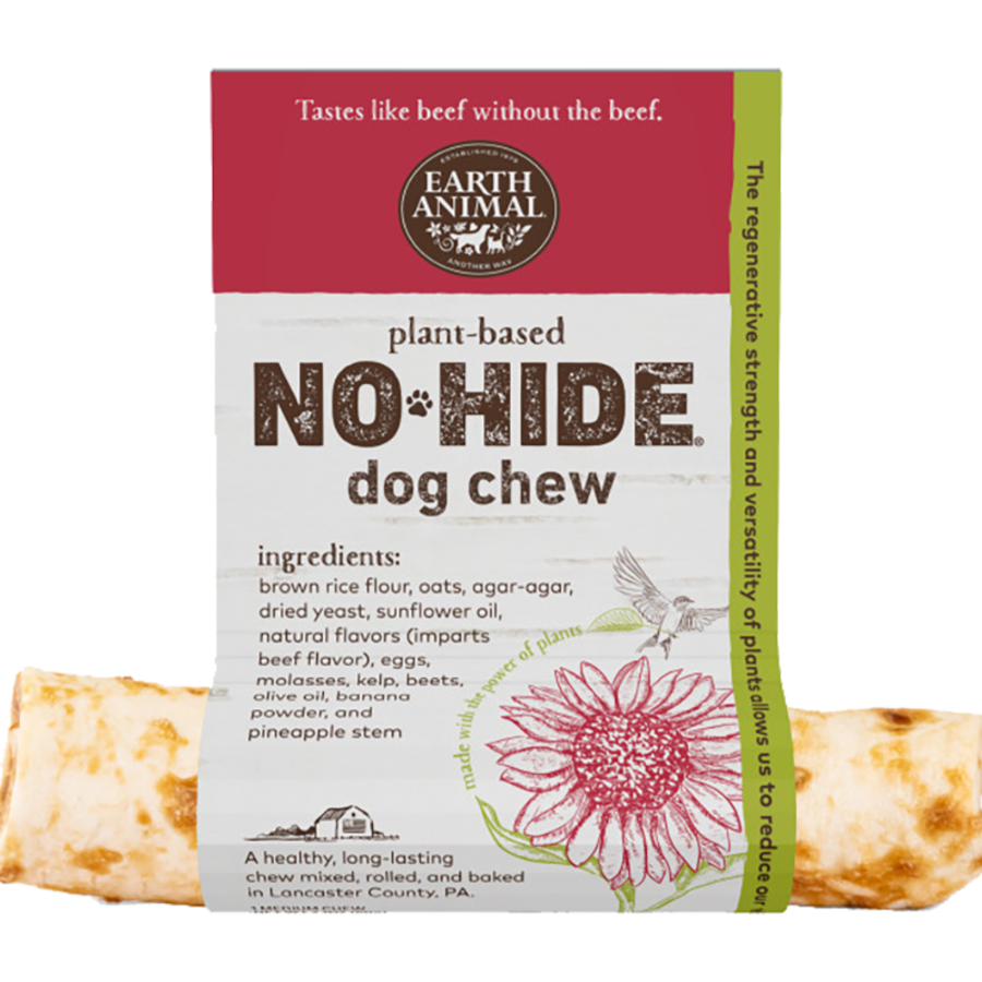 Earth Animal No-Hide - Long-Lasting Vegan Beef Dog Chew, 24 ct