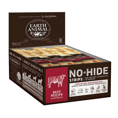 Earth Animal Dog No Hide Strips Beef 60 ct