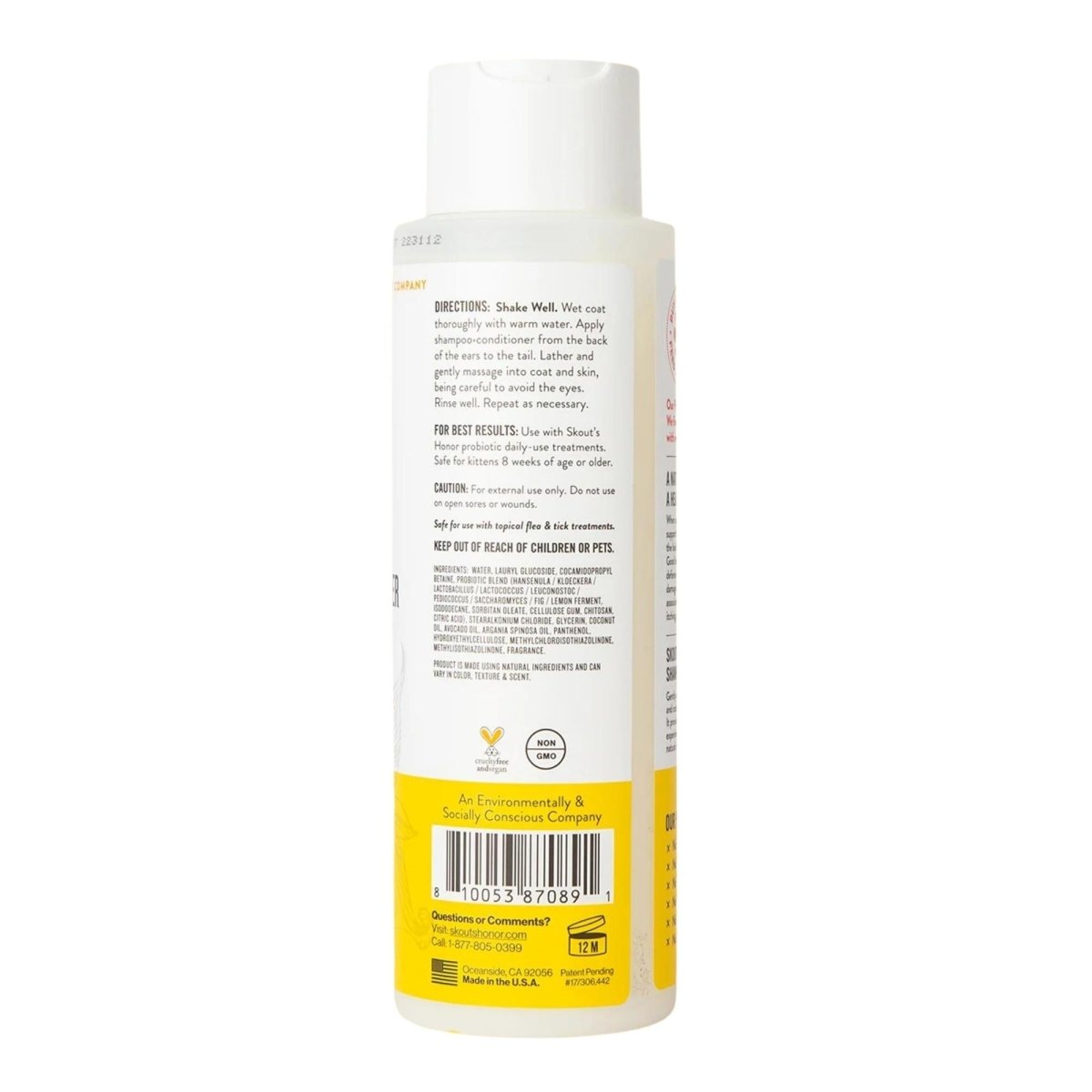 Skouts Honor Cat Shampoo & Conditioner Honeysuckle 16oz. - Pets Perfect