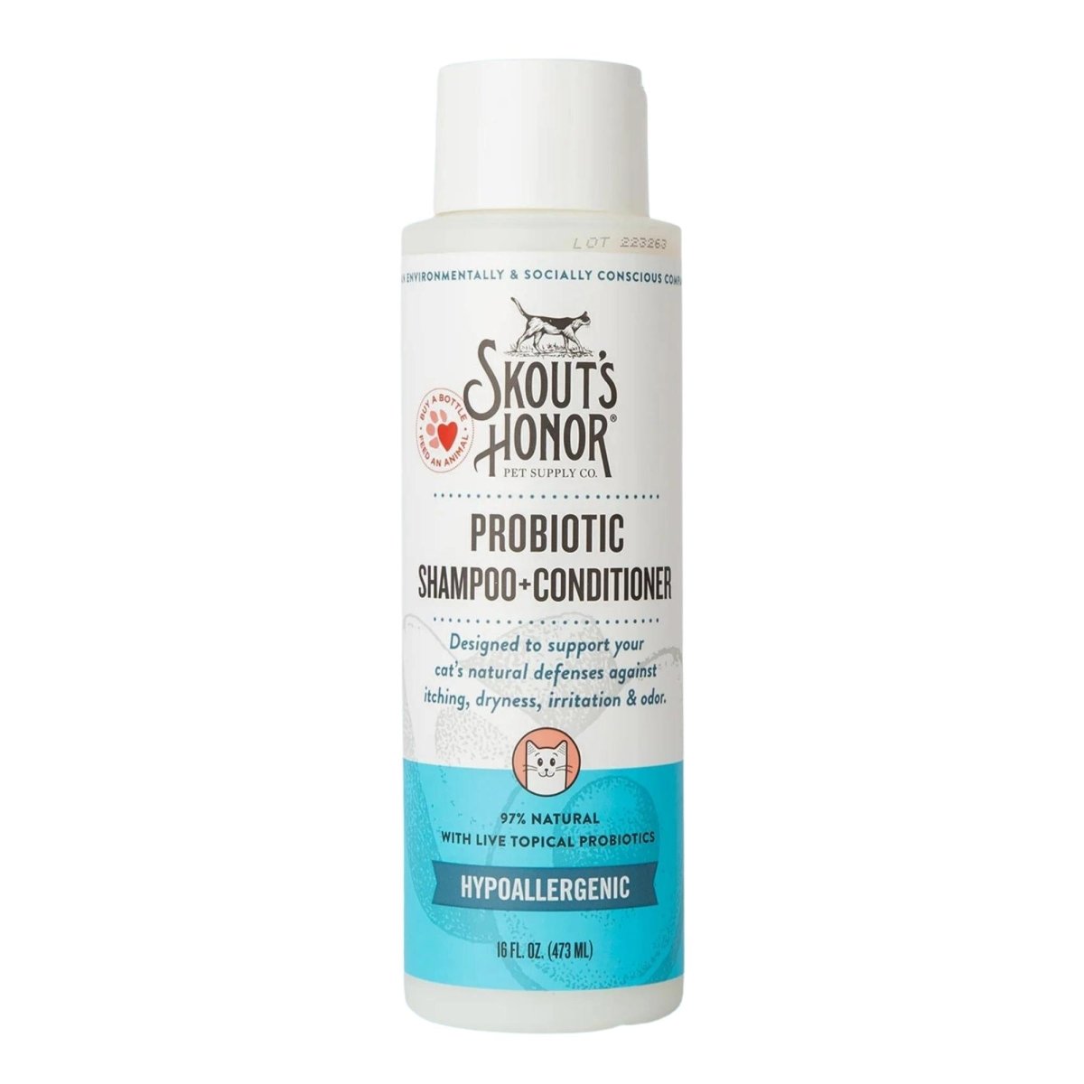 Skouts Honor Cat Shampoo & Conditioner Unscented 16oz. - Pets Perfect