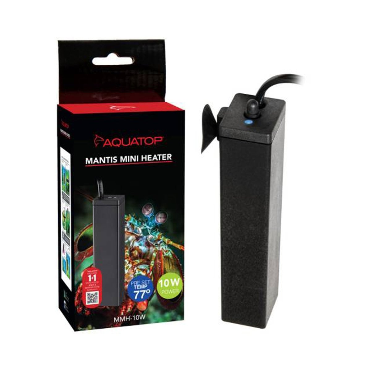 Aquatop Mantis Mini Heater Preset 77F 1ea/10 W - Pets Perfect