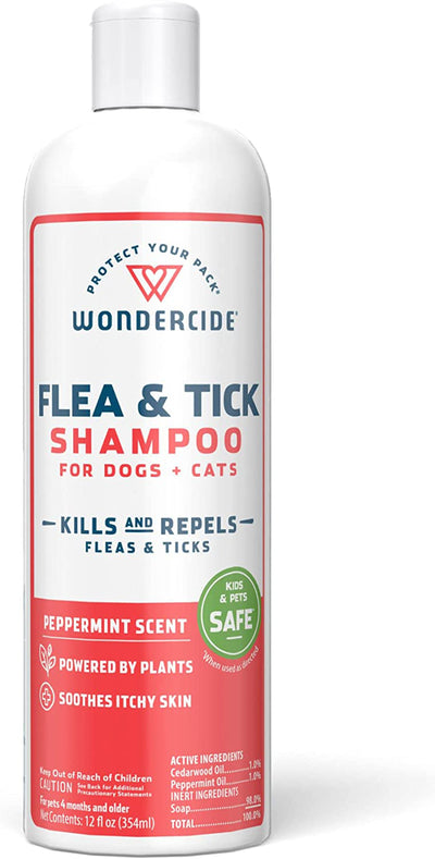Wondercide Flea And Tick Pet Shampoo For Dogs Cats-12 oz. Liquid Shampoo-Peppermint