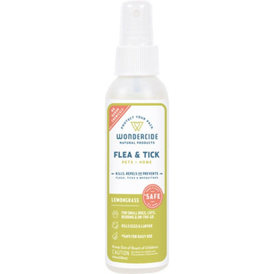 Wondercide Dog & Cat Lemongrass Flea & Tick Spray For Pets & Home With Natural Essential Oils 4oz.