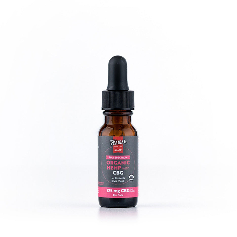 Primal 125 Mg Organic Full Spectrum Hemp Oil W- Cbg For Cats
