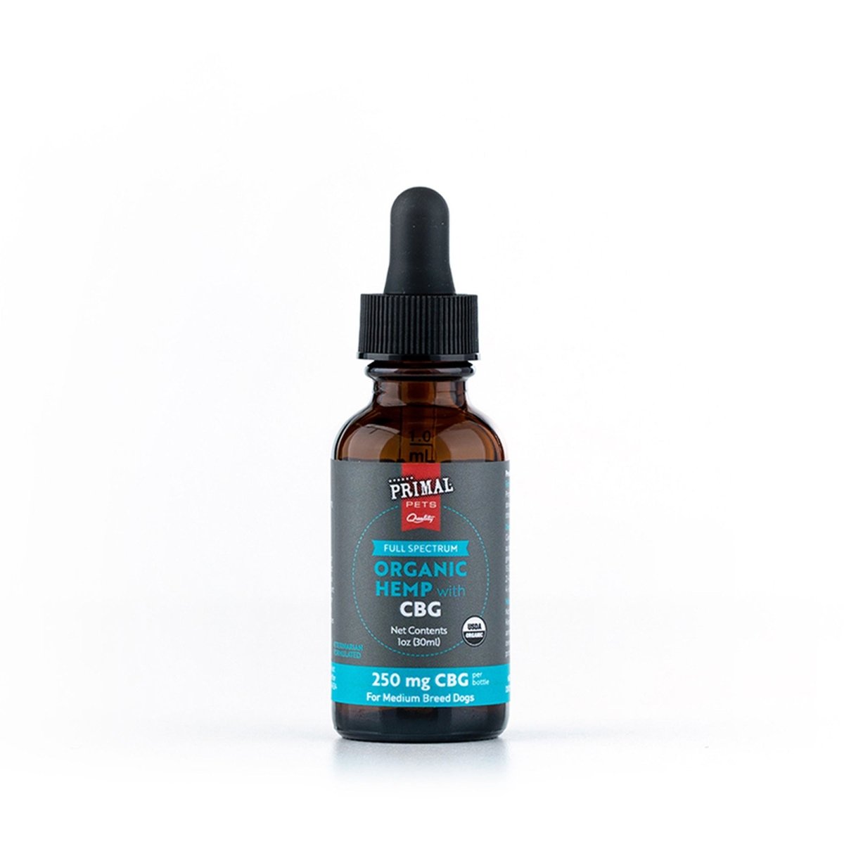 Primal 250 Mg Organic Full Spectrum Hemp Oil W - Cbg For Medium Dogs - Pets Perfect