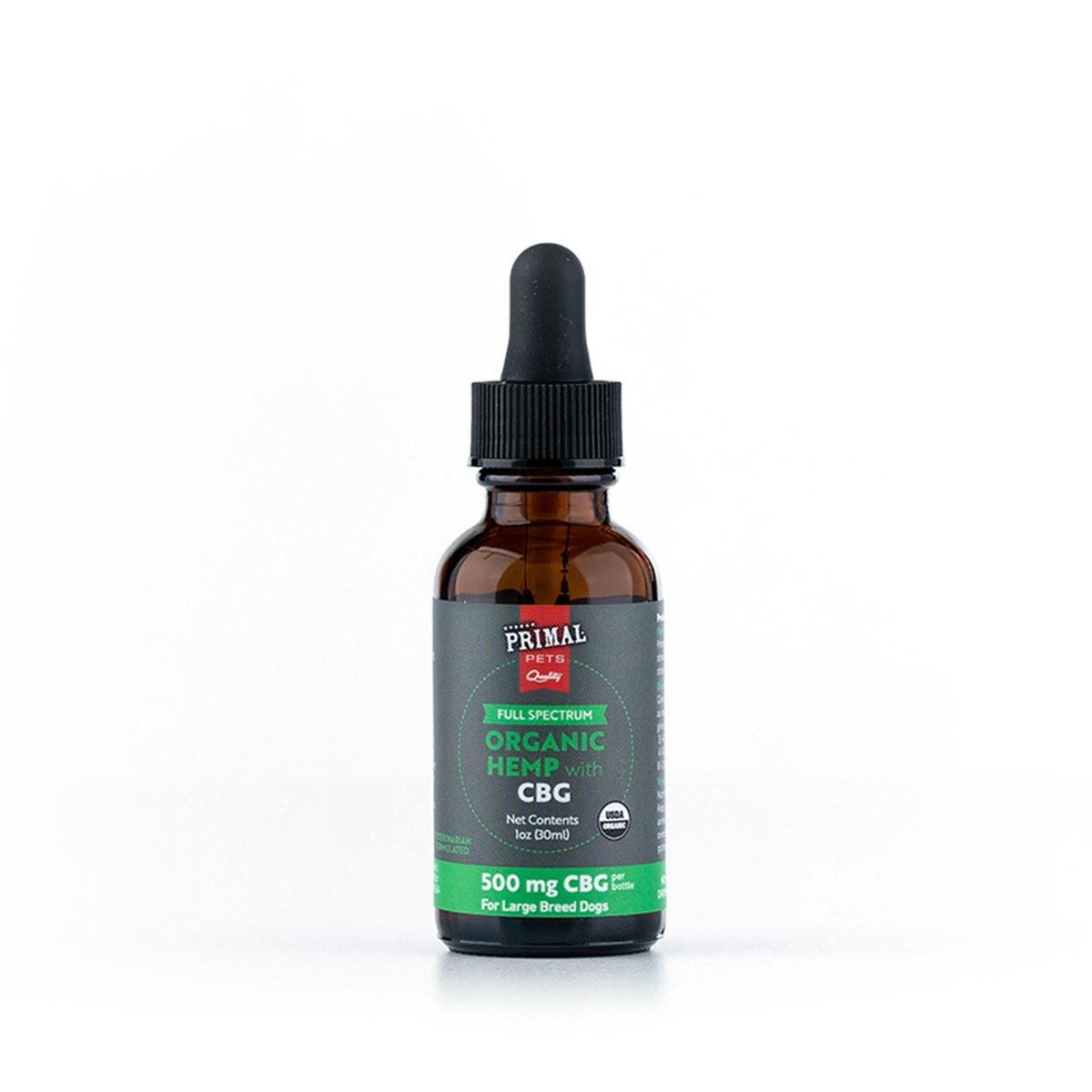 Primal 500 Mg Organic Full Spectrum Hemp Oil W - Cbg For Large Dogs - Pets Perfect