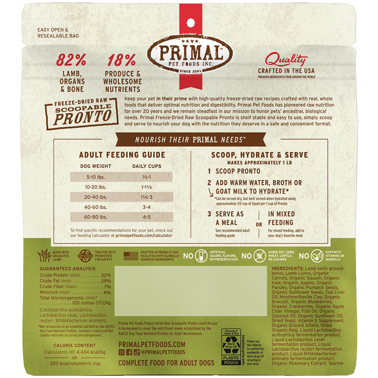 Primal Dog Freeze-Dried Pronto Lamb 7 oz, view 2