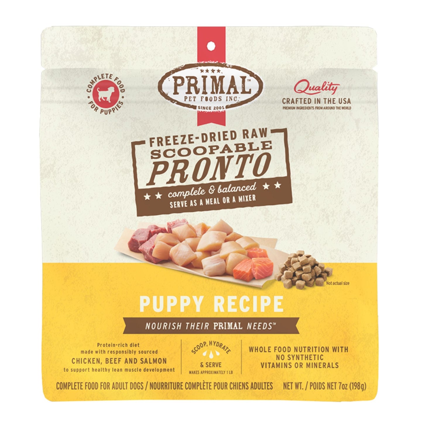 Primal Dog Freeze-Dried Pronto Puppy Chicken Salmon, 16 oz