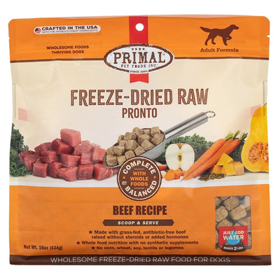 Primal Dog Freeze-Dried Pronto Beef, 16 oz