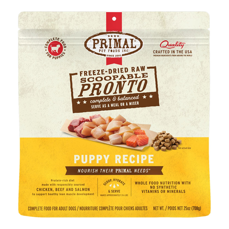 Primal Dog Freeze Dried Pronto Puppy Chicken Salmon, 25 oz - Dog Food Freeze Dried
