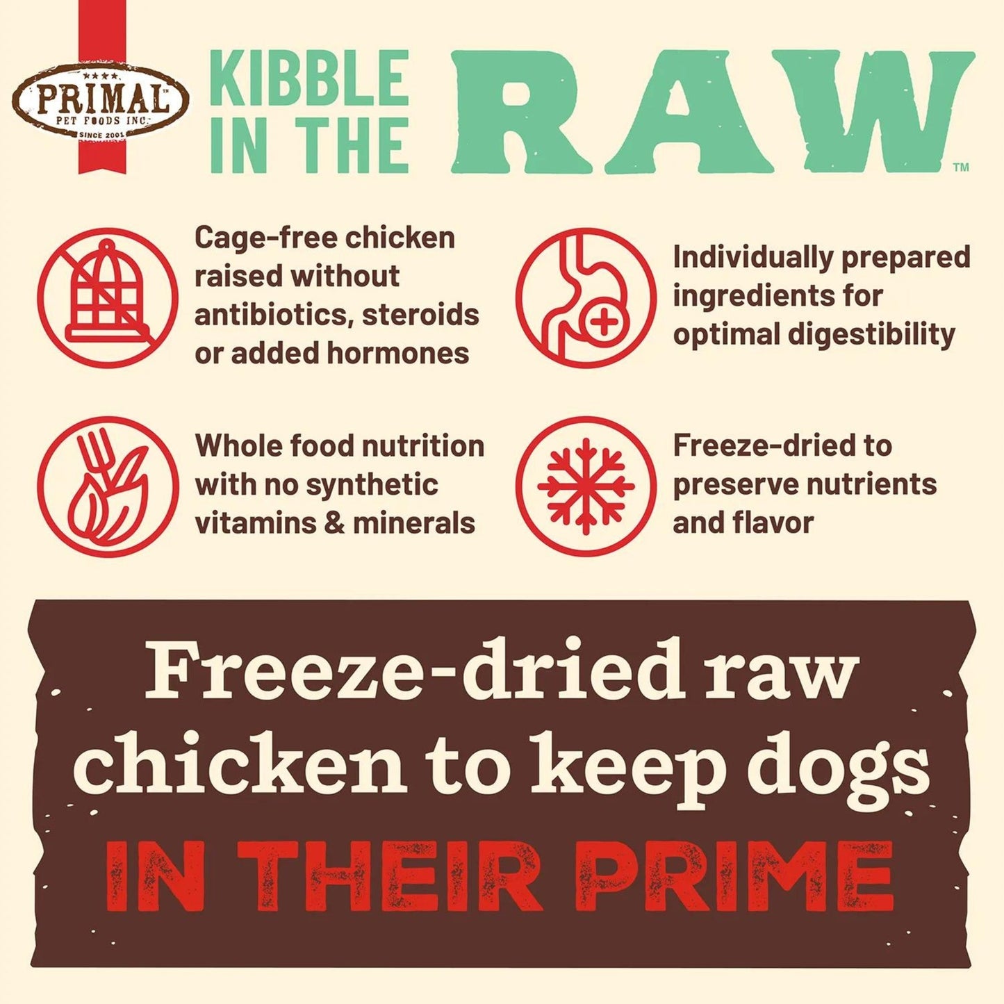 Primal Dog Freeze-Dried Kibble in The Raw Chicken, 9 lb, view 4