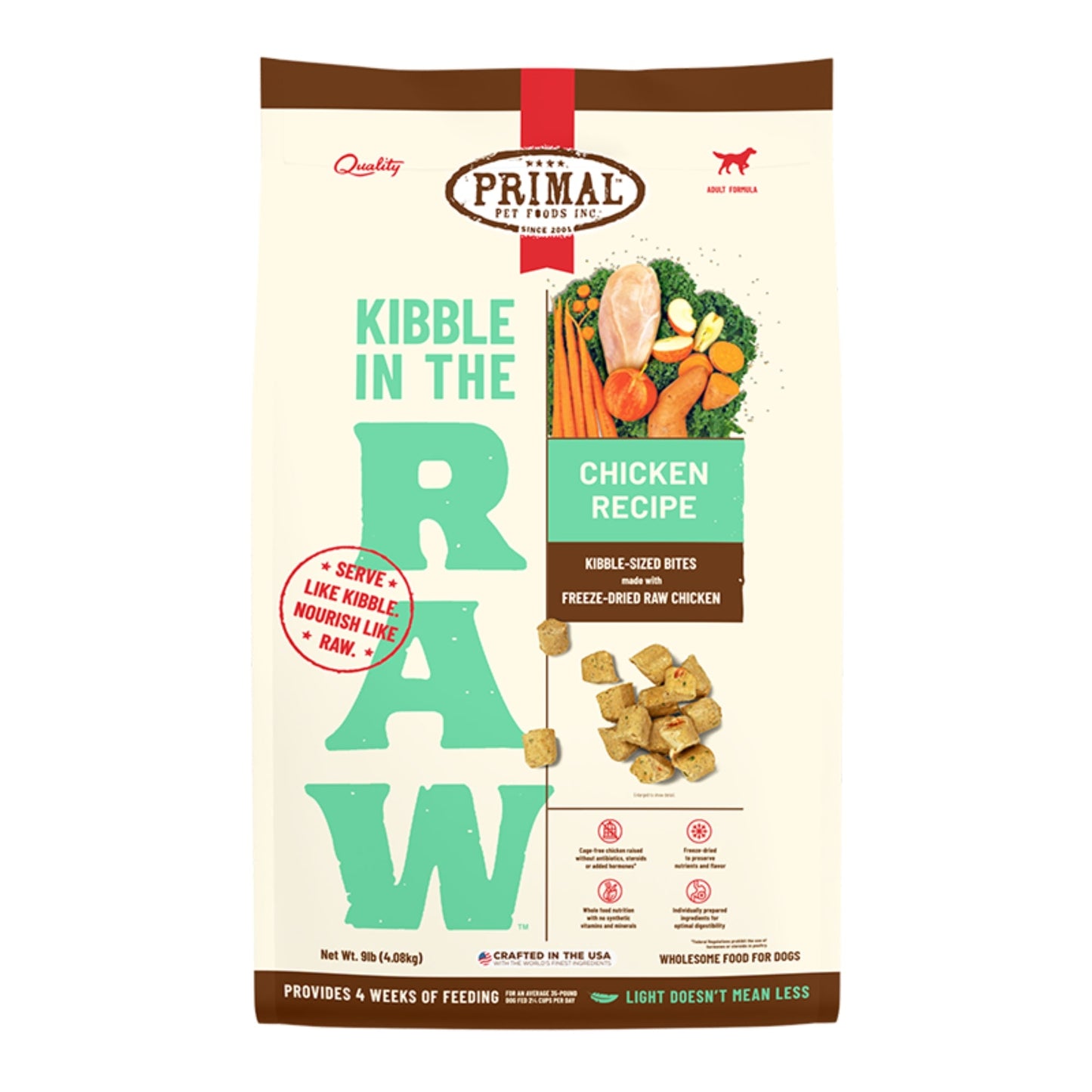 Primal Dog Freeze-Dried Kibble in The Raw Chicken, 9 lb