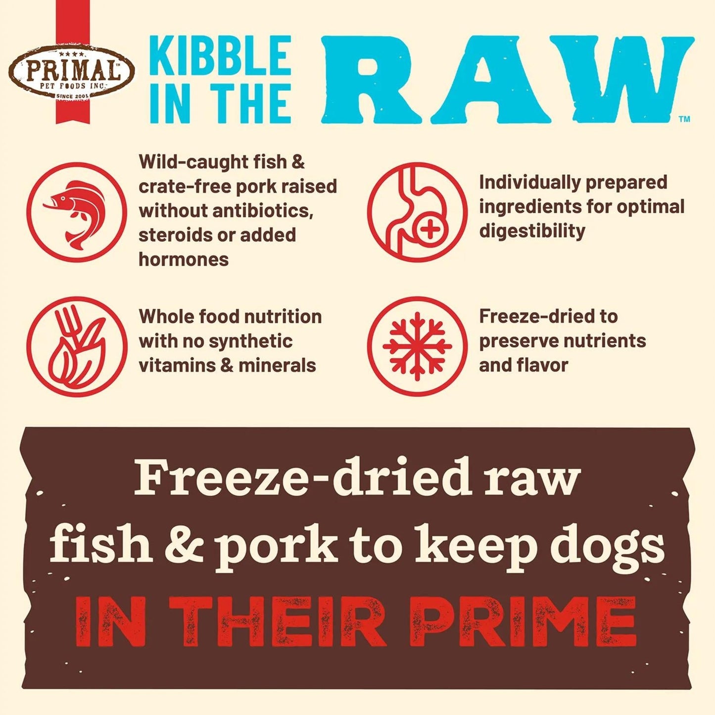 Primal Dog Freeze-Dried Kibble in The Raw Fish 9 lb, view 3