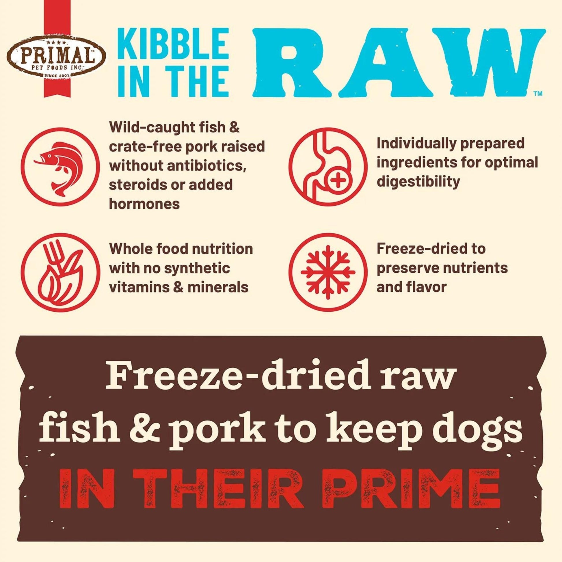 Primal Dog Freeze-Dried Kibble in The Raw Fish 9 lb, view 3
