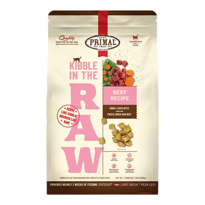Primal Cat Kibble In The Raw Beef 1.5Lbs