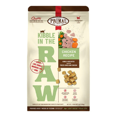 Primal Cat Kibble in The Raw Chicken, 4 lb - Pets Perfect