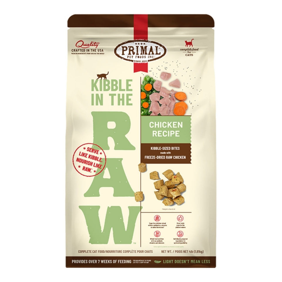 Primal Cat Kibble In The Raw Chicken 4Lbs